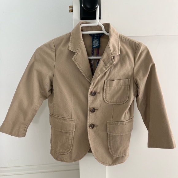 Polo by Ralph Lauren Khaki Button Up Blazer Sport Coat Toddler - Picture 5 of 9